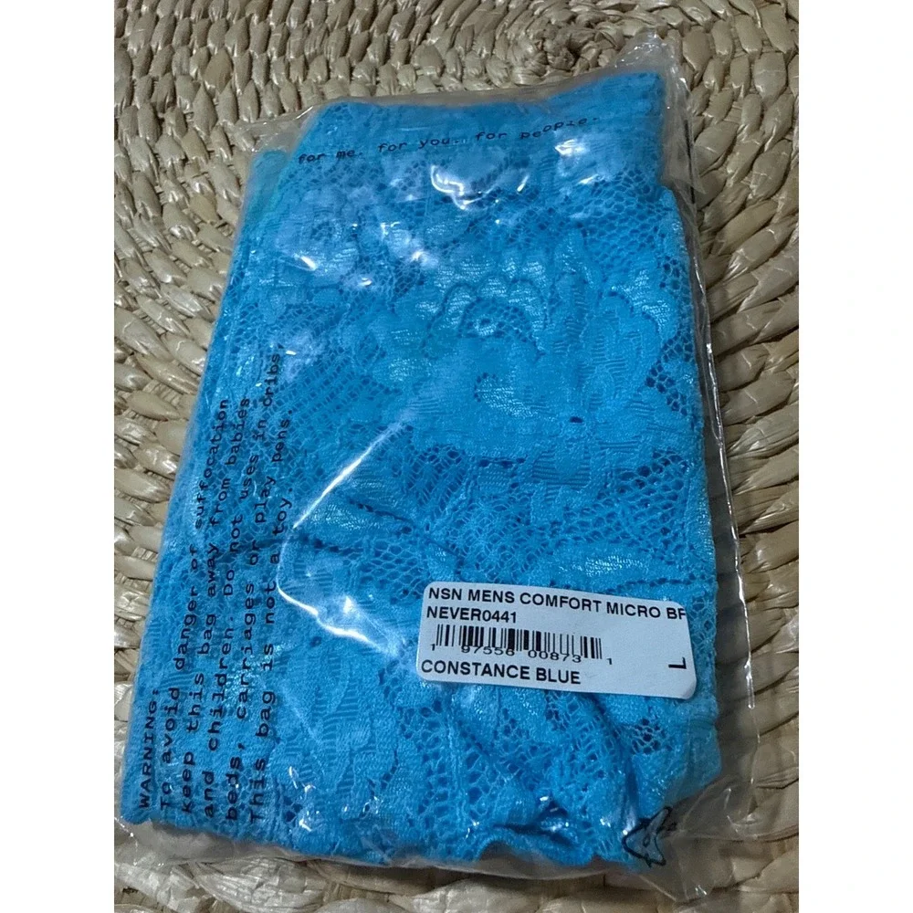 Cosabella NSN Men's Comfort Micro Brief Lace Underwear Constance Blue size L